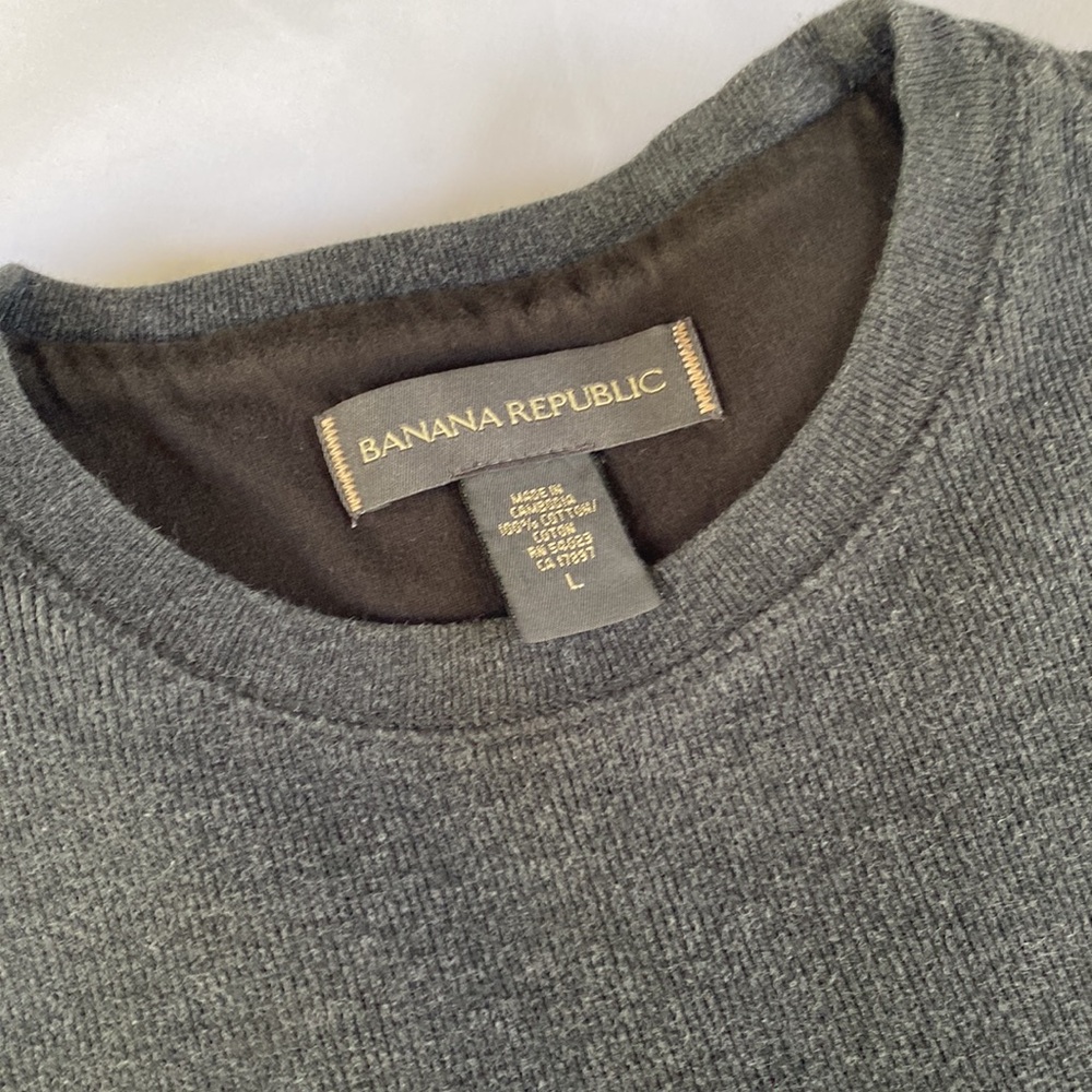 Banana Republic Men's Grey  Long Sleeve Shirt size large